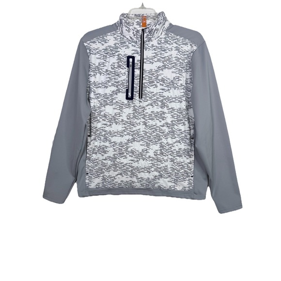 Peter Millar Other - Peter Millar Weld Elite Hybrid 1/2 Zip White Gale Gray Pullover Jacket Large